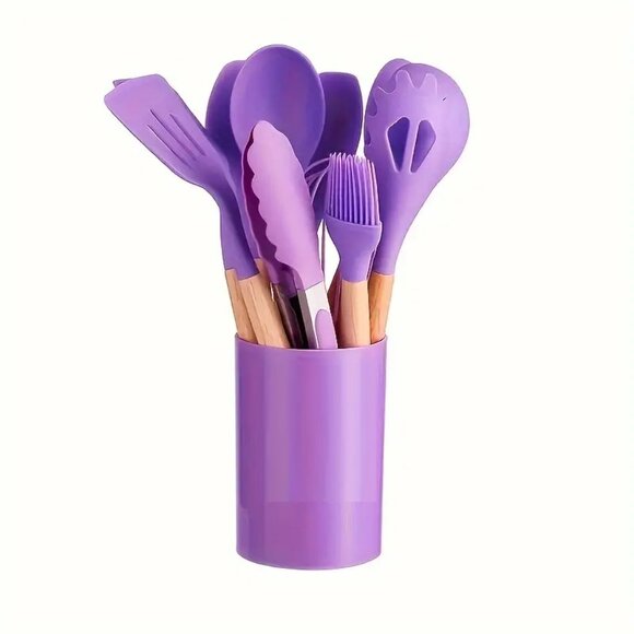 Personalized Silicone Utensils 12 PCs silicone spatula spoon set kitchen set - Picture 4 of 9